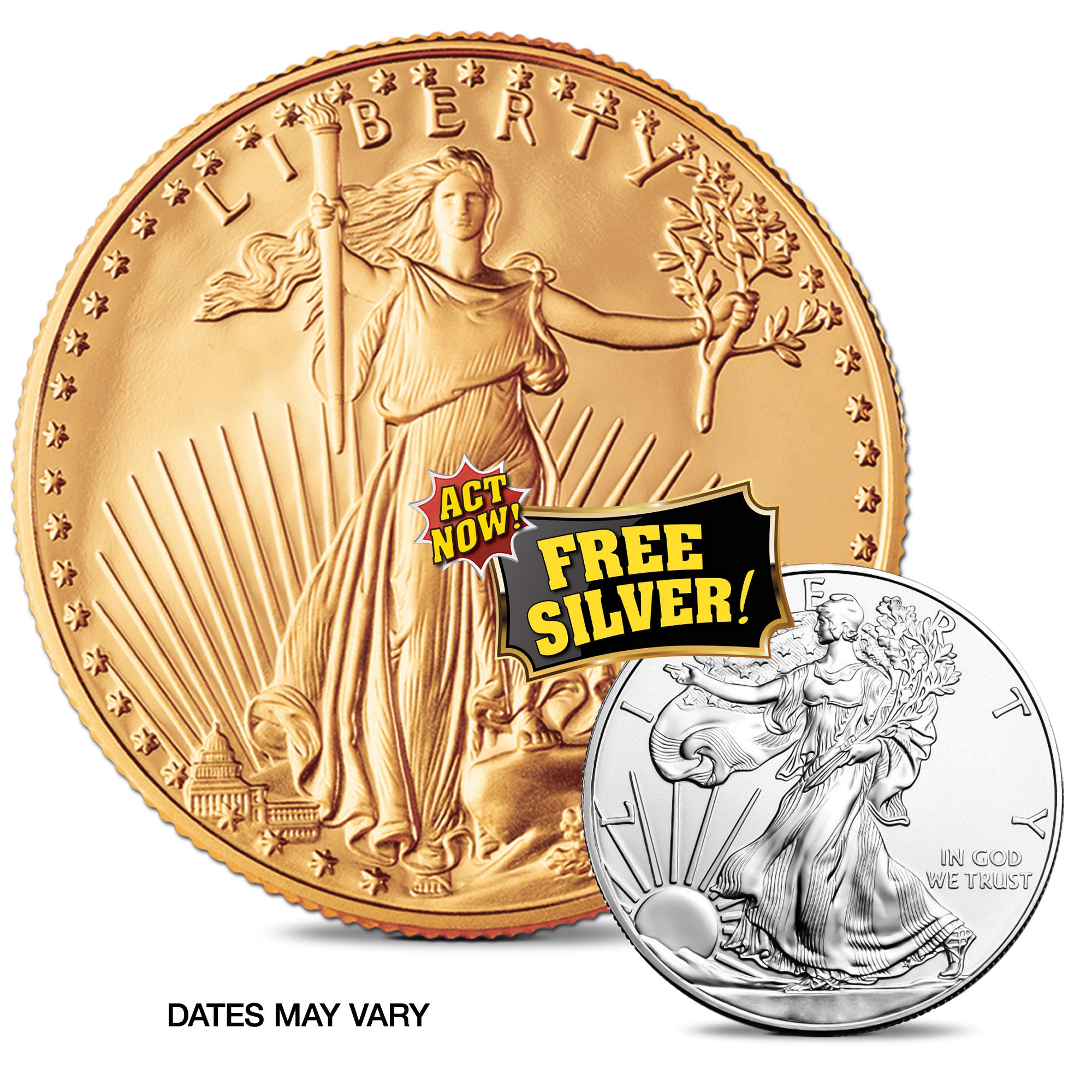 $50 GOLD EAGLE Only $2,665 with FREE SILVER