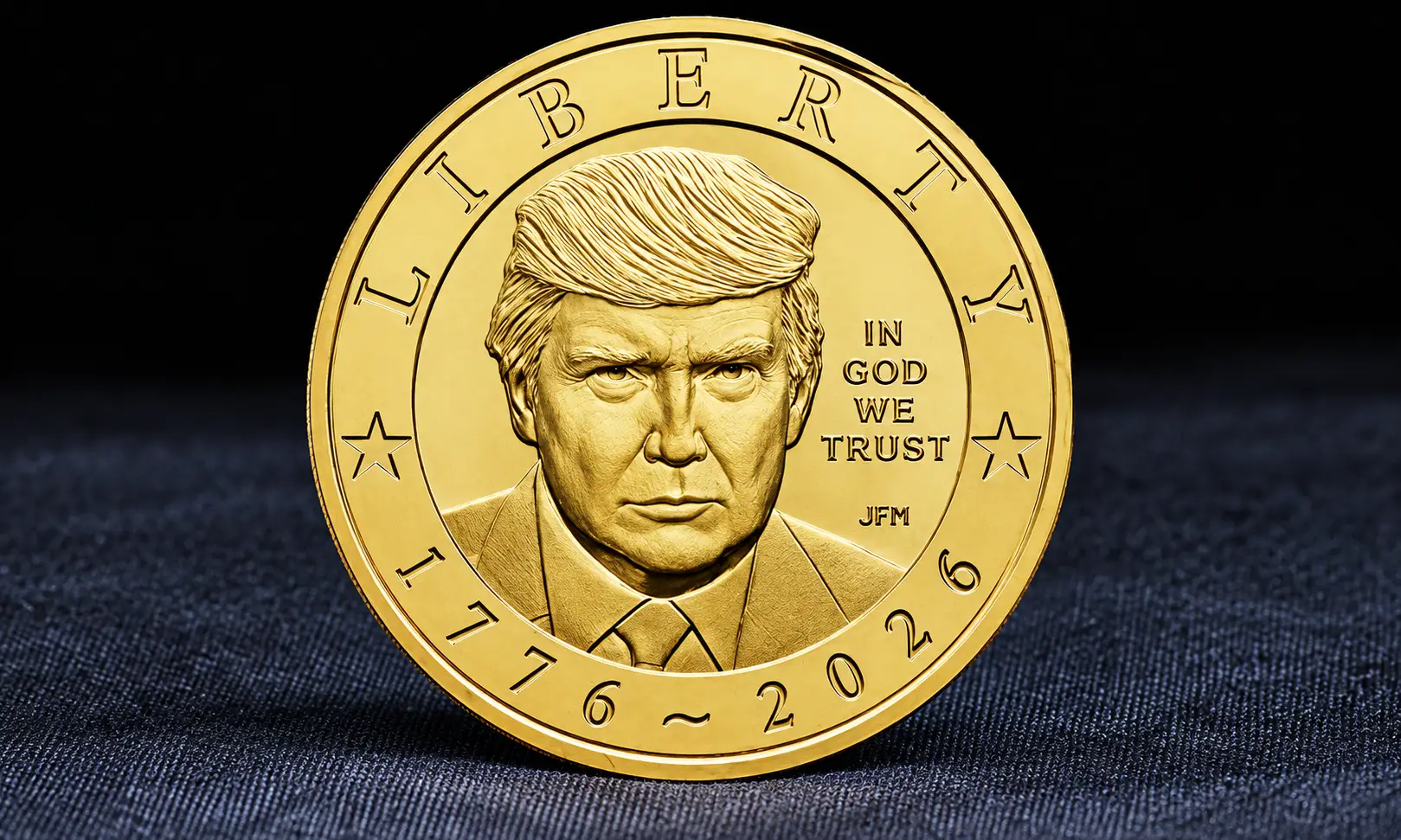 Trump Gold $1 Coin commemorating America's 250th anniversary